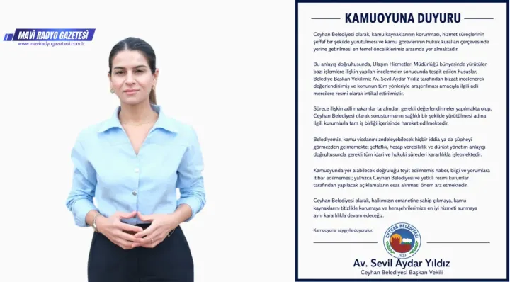 Ceyhan Belediyesi’nden Ulaşım Hizmetleri’ne inceleme: İddialar adli yargıya taşındı 